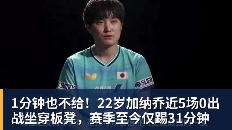 1分钟也不给！22岁加纳乔近5场0出战坐穿板凳，赛季至今仅踢31分钟